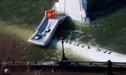 A hero’s story: wreckage from the US Airways plane which landed safely on the Hudson in 2009.